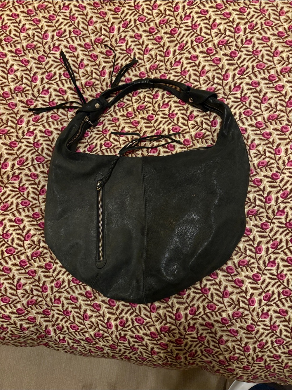 Soft Black Leather Hobo Bag with Comfortable Shoulder Strap